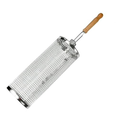 Rolling Grilling Basketball - Grilling Net Tube BBQ Rolling Cage | Runde Mesh Grillzylinder Kochen Zubehör für Fleischholz und andere Zwecke Rolling Grilling Basketball - Grilling Net Tube BBQ Rolling Cage | Runde Mesh Grillzylinder Kochen Zubehör für Fleischholz und andere Zwecke von Generic