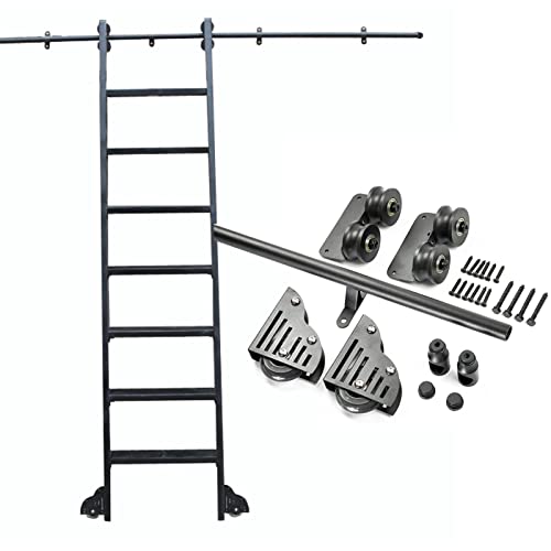 Rolling Library Ladder Hardware Schiebe-Scheunen-Schienen-Kit (Nein), Schiebe-Scheunentor-Kit 3,3 Fuß - 13 Fuß Schiebe-Komplettset Hardware-Schiene / 3,3 Fuß / 100 cm Schienen-Kit von Generic