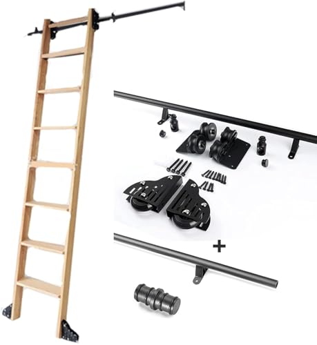 Rollleiter Hardware Kit Für Bücherregal Bibliothek Schiebeleiter Hardware Schwarz Rundrohr Mobile System Verlängerung Schienenschiene 3,3ft-20ft, 10ft/300cm Track kit Rollleiter Hardware Kit Für Bücherregal Bibliothek Schiebeleiter Hardware Schwarz Rundrohr Mobile System Verlängerung Schienenschiene 3,3ft-20ft, 10ft/300cm Track kit von Generic