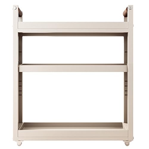 Rollwagen Karbonstahl Metall Verstellbare Regale mit Leiser Rolle Einfachs zu Montierendes Küchenregal für Die Küche, Wäscherei und Enge Stellen(40 * 14 * 66cm) von Generic