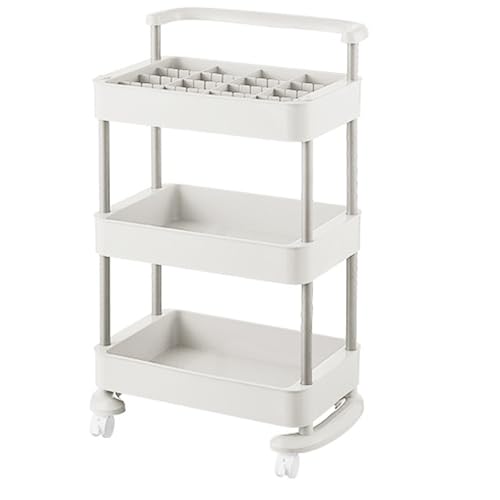 Rollwagen mit Griff Und Universalrädern Badezimmer-Aufbewahrungswagen mit Frei Geteilter Oberseite Kann Als Bücherregal für Nachttisch, Küche, Badezimmer, Büro Verwendet Werden(White,47 * 28 * 79cm) Rollwagen mit Griff Und Universalrädern Badezimmer-Aufbewahrungswagen mit Frei Geteilter Oberseite Kann Als Bücherregal für Nachttisch, Küche, Badezimmer, Büro Verwendet Werden(White,47 * 28 * 79cm) von Generic