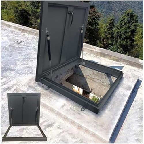 Roof Window Emergency Exit For Roof Ventilation, Dachluke Aus Aluminiumlegierung Abdeckplatte Für Dachluke Moderne Sicherheitstür Aus Metallstahl(100x100cm/39.4x39.4in) von Generic