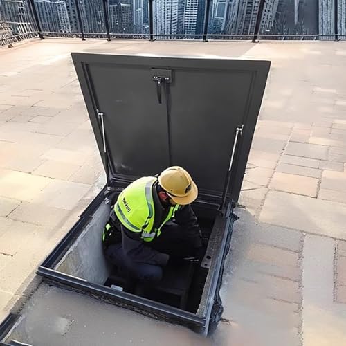 Roof Window Emergency Exit For Roof Ventilation, Hochbelastbare Dachzugangsluke Für Gewerbliche Zwecke Plattenabdeckungen Für Dachboden- Und Kellerausgänge(100x100cm/39.4x39.4in) von Generic