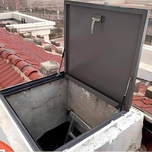 Roof Window Emergency Exit For Roof Ventilation, Verzinkte Dachluke Hochbelastbare Wartungsluken Keller-Schachtabdeckungen Für Flur Dachboden Treppe Garage(80x80cm/31.5x31.5in) von Generic