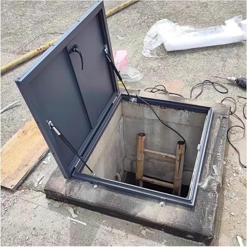 Roof Window Emergency Exit For Roof Ventilation, Verzinkte Pulverbeschichtete Stahlabdeckung Für Dachfenster Sicherheitstür Aus Stahl Für Dachboden Kellerlüftungstür(60x60cm/23.6x23.6in) von Generic