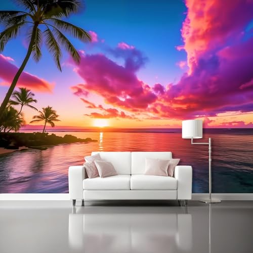 Rosa Fototapete 3D Effekt Vliestapeten, Strand Sonnenuntergang Natur Schlafzimmer Wohnzimmer Dekoration Fototapeten - 400 x 280 cm Moderne Kinderzimmer Büro Flur Wanddeko Wandtapete Rosa Fototapete 3D Effekt Vliestapeten, Strand Sonnenuntergang Natur Schlafzimmer Wohnzimmer Dekoration Fototapeten - 400 x 280 cm Moderne Kinderzimmer Büro Flur Wanddeko Wandtapete von Generic