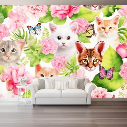 Rosa Katzenblumen Fototapete 400 x 280 cm, Süße Haustierblumen Wandbild Fototapete für Wohnzimmer Schlafzimmer Wandtapete Vlies Tapete UV-Beständig Montagefertig Rosa Katzenblumen Fototapete 400 x 280 cm, Süße Haustierblumen Wandbild Fototapete für Wohnzimmer Schlafzimmer Wandtapete Vlies Tapete UV-Beständig Montagefertig von Generic