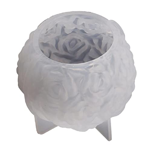 Rosa Kugel Kerze Form Duftkerze Schimmel Runde Blume Kerze Schimmel Silikon Kerze Form Gips Blume Ball Form DIY von Generic