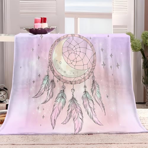Rosa Traumfänger-Mond Fleecedecke Rosa Lila Kuscheldecke Überwurf Decke Weiche Sofadecke Bettdecke, Flauschig Weicher Überwurf Couchdecke für Reisen und Camping 130x150 cm Rosa Traumfänger-Mond Fleecedecke Rosa Lila Kuscheldecke Überwurf Decke Weiche Sofadecke Bettdecke, Flauschig Weicher Überwurf Couchdecke für Reisen und Camping 130x150 cm von Generic