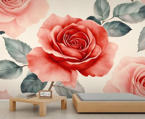 Rosen Tapeten Rote Rose Blume Dekorative Tapete Blatt Tapete Wandbild Elegante KinderTapeten für Schlafzimmer Wohnzimmer Wandposter 300 X 240 cm Rosen Tapeten Rote Rose Blume Dekorative Tapete Blatt Tapete Wandbild Elegante KinderTapeten für Schlafzimmer Wohnzimmer Wandposter 300 X 240 cm von Generic