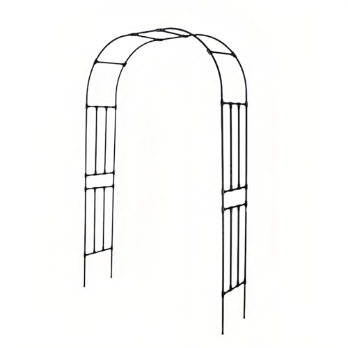 Rosenbogen Aus Metall Für Kletterpflanzen | Garten Torbogen Pergola Rankhilfe| W1.20M-3.20M | Metallbogen Gartenbogen | Schwarz/Weiß(Black,W150xh240cm/4.9x7.8ft) von Generic