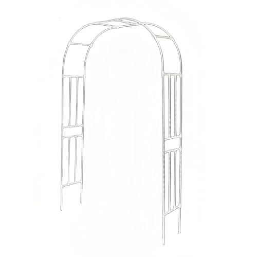 Rosenbogen Aus Metall Für Kletterpflanzen | Garten Torbogen Pergola Rankhilfe| W1.20M-3.20M | Metallbogen Gartenbogen | Schwarz/Weiß(White,W300xh240cm/9.8x7.8ft) von Generic