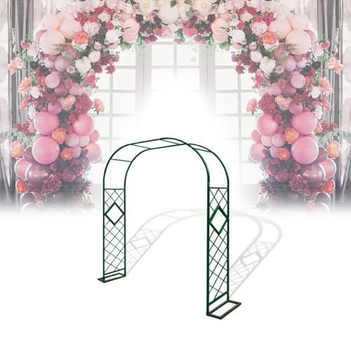 Rosenbogen Aus Metall Rankgitter Rosenhilfe Aus Pulverbeschichtetem Stahl Gartendekoration Rankhilfe Kletterpflanzen Gartenbogen In Für Eine Schöne(Grün,W240xH230CM) von Generic
