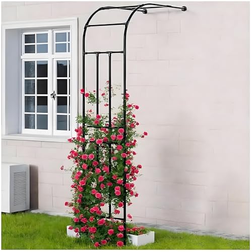 Rosenbogen Halbbogen Kletterpflanzen Gartenbogen Metall Rankhilfe Wetterfeste Rankgitter Torbogen Rankbogen Spalier Solide Stütze Für Ihre Pflanzen Im Garten Verzinkt Stahlrahmen(250x240x45cm) von Generic