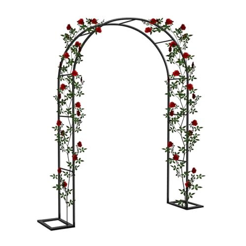 Rosenbogen für Kletterpflanzen und Rosen Metall Gartenbogen Rankhilfe röhrenförmig Torbogen Rankgitter Gartendekoration Pergola Terrasse Spalier(2.4x2.2m) von Generic