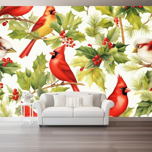 Rote Vögel Beeren Fototapete 400 x 280 cm, Tropische Pflanzen Wandbild Fototapete für Wohnzimmer Schlafzimmer Wandtapete Vlies Tapete UV-Beständig Montagefertig Rote Vögel Beeren Fototapete 400 x 280 cm, Tropische Pflanzen Wandbild Fototapete für Wohnzimmer Schlafzimmer Wandtapete Vlies Tapete UV-Beständig Montagefertig von Generic