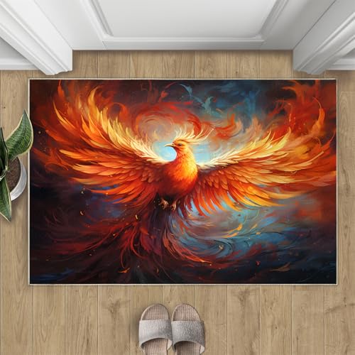 Roter Phönix Teppich Flammen Vögel Tiere Kleine Teppiche Fantasie Phönix 50x80 Rug Tiere Vorleger Rutschfester Teppich Für Stark Frequentierte Bereiche Roter Phönix Teppich Flammen Vögel Tiere Kleine Teppiche Fantasie Phönix 50x80 Rug Tiere Vorleger Rutschfester Teppich Für Stark Frequentierte Bereiche von BEQUTIY