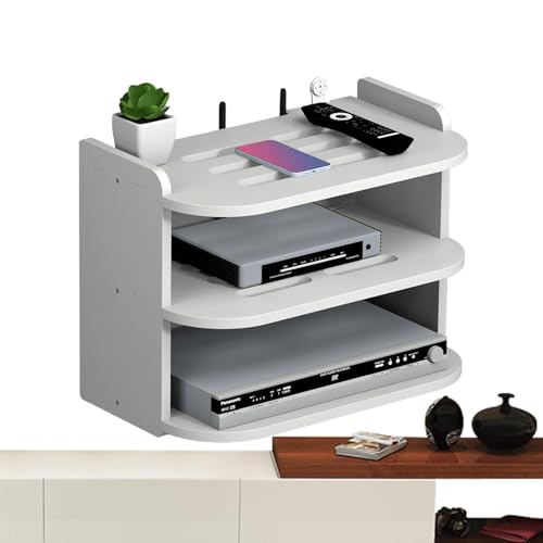 Router Shelf - Router Wall Mount | No Drill Wireless Router | TV Set-Top Box Holder | Wireless Router Heat Dissipation Rack | Multifunctional Storage Rack for Set-top Boxes, Routers, Game Consoles Router Shelf - Router Wall Mount | No Drill Wireless Router | TV Set-Top Box Holder | Wireless Router Heat Dissipation Rack | Multifunctional Storage Rack for Set-top Boxes, Routers, Game Consoles von Generic