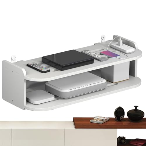 Router Shelf - Router Wall Mount | No Drill Wireless Router | TV Set-Top Box Holder | Wireless Router Heat Dissipation Rack | Multifunctional Storage Rack for Set-top Boxes, Routers, Game Consoles Router Shelf - Router Wall Mount | No Drill Wireless Router | TV Set-Top Box Holder | Wireless Router Heat Dissipation Rack | Multifunctional Storage Rack for Set-top Boxes, Routers, Game Consoles von Generic