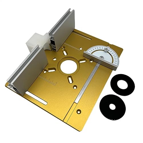 Router Tisch Einsatz Platte Aluminium Legierung Holz Fräsen Flip Board Trimmen Maschine Gravur Hilfs Werkzeug Holzbearbeitung Bänke(1 Set Gold) von Generic