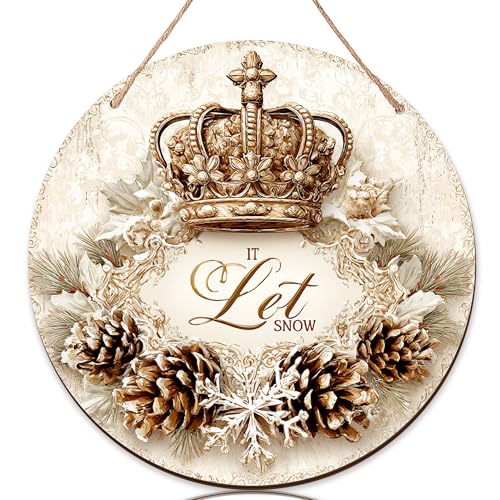 Royal Willkommensschild für Haustür, Winter Festlich Tannenzapfen Schneeflocke Winter Gold Holz Willkommen Zuhause Haustür Schild Dekorationen Outdoor Veranda 1 Stück Royal Willkommensschild für Haustür, Winter Festlich Tannenzapfen Schneeflocke Winter Gold Holz Willkommen Zuhause Haustür Schild Dekorationen Outdoor Veranda 1 Stück von Generic