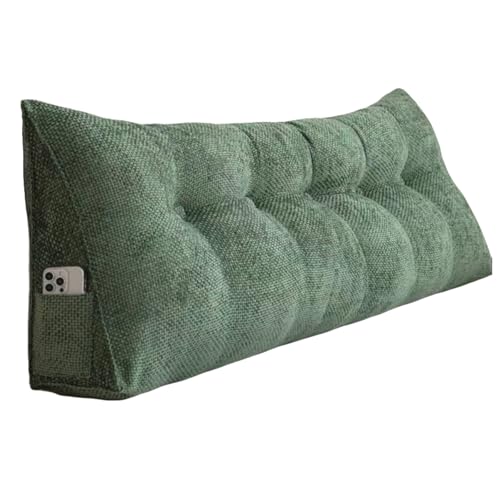 Rückenkissen Bett, Groß Lesekissen for Und Sofa, Rückenlehne Rückenpolster Keil Kopfteil Kissen, Dreieckige Rückenstützkissen Keilkissen Lendenkissen Kopfkissen(Green,50 * 20 * 50cm) von Generic