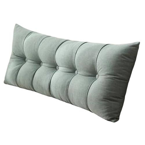 Rückenkissen Keilkissen Kopfende Großes Bettkissen Bequemes Lesekissen Und Rückenteil Im Bett 2 In 1 Rückenlehne Und Kopfkissen Langes Kissen Sofa Couch Samt(SOYA Green,60 * 60cm) von Generic