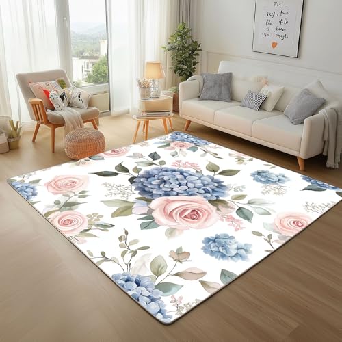 Rugs for Living Room - Teppich Kurzflor Natur Pflanzen Rosen Teppich Flauschig Ländliche Pflanzen Und Blumen Waschbare Teppiche für Wohnzimmer Schlafzimmer Jugendzimmer Bettvorleger 120x170cm Rugs for Living Room - Teppich Kurzflor Natur Pflanzen Rosen Teppich Flauschig Ländliche Pflanzen Und Blumen Waschbare Teppiche für Wohnzimmer Schlafzimmer Jugendzimmer Bettvorleger 120x170cm von Generic