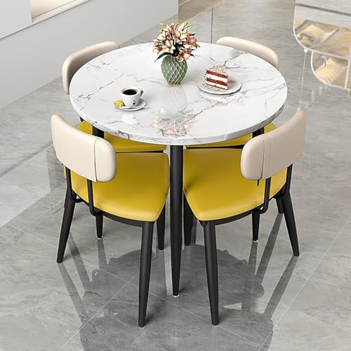 Rund Konferenztisch Essgruppe Esstisch Mit 4 Stühlen Empfang Empfang Konferenz Runde Esstisch Set Wohnzimmer Balkon Freizeittisch Café Bäckerei, One Color, A3 von Generic
