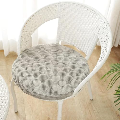Rund Sitzkissen Stuhl Stuhlkissen 30/40/35/50/45 cm，Weiche Stuhlkissen 1er Set ，Waschbar Sitzpolster Stuhlauflage Für Gartenstuhl Küche Oder Esszimmerstuhl(Gray,Diameter 45CM) von Generic