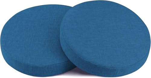 Rund Sitzkissen Stuhlkissen Leinen Sitzpolster Abnehmbares Memory Schaum Runde Sitzauflage Für Stuhl Bank Hocker Küche Esszimmer Garten Büro(#13,Diameter: (45CM/18in)) von Generic