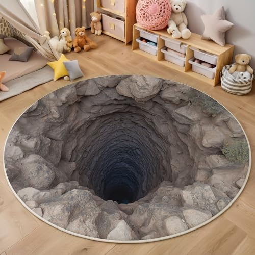 Rund Teppich 140 cm Ishii rutschfest Teppiche Plüsch Flauschig Weich Teppich Waschbar 3D-Visueller Kunststil Wohnzimmer Dekorative Küche Fußmatte Haustierteppich, Hellgrau Rund Teppich 140 cm Ishii rutschfest Teppiche Plüsch Flauschig Weich Teppich Waschbar 3D-Visueller Kunststil Wohnzimmer Dekorative Küche Fußmatte Haustierteppich, Hellgrau von Generic