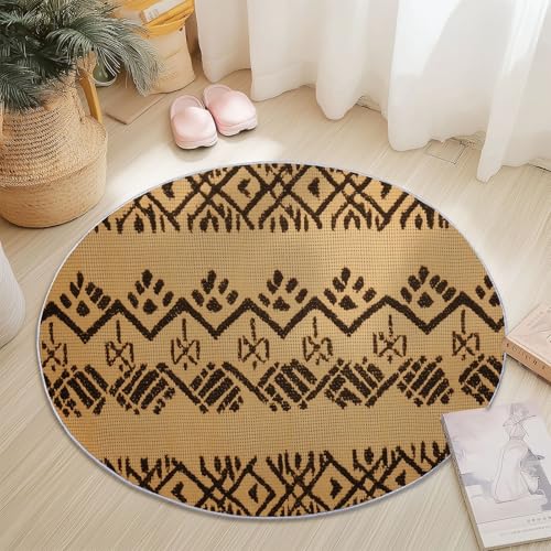 Rund Teppich 150 cm Bohème Ethno Geometrisch Teppiche Plüsch Flauschig Weich Teppich Waschbar Modern Wohnzimmer Schlafzimmer Kinderzimmer Dekorative Küche Fußmatte Braun Rund Teppich 150 cm Bohème Ethno Geometrisch Teppiche Plüsch Flauschig Weich Teppich Waschbar Modern Wohnzimmer Schlafzimmer Kinderzimmer Dekorative Küche Fußmatte Braun von Generic