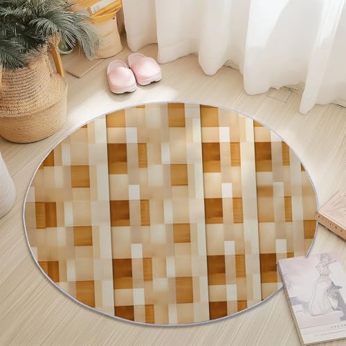 Rund Teppich 150 cm Naturalismus Holzstruktur Blockmosaik Teppiche Plüsch Flauschig Weich Teppich Waschbar Modern Wohnzimmer Schlafzimmer Kinderzimmer Dekorative Küche Fußmatte Braun Rund Teppich 150 cm Naturalismus Holzstruktur Blockmosaik Teppiche Plüsch Flauschig Weich Teppich Waschbar Modern Wohnzimmer Schlafzimmer Kinderzimmer Dekorative Küche Fußmatte Braun von Generic
