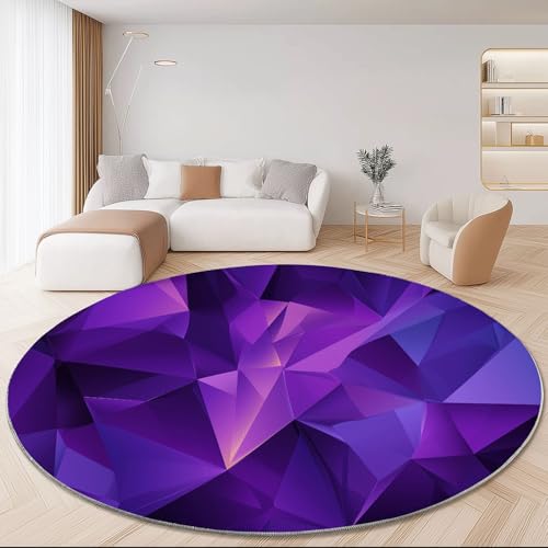 Rund Teppich 180 cm Abstrakt Geometrisch Polygonal Teppiche Plüsch Flauschig Weich Teppich Waschbar Modern Wohnzimmer Schlafzimmer Kinderzimmer Dekorative Küche Fußmatte Lila Rund Teppich 180 cm Abstrakt Geometrisch Polygonal Teppiche Plüsch Flauschig Weich Teppich Waschbar Modern Wohnzimmer Schlafzimmer Kinderzimmer Dekorative Küche Fußmatte Lila von Generic