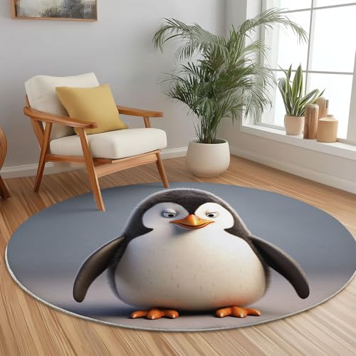 Rund Teppich 180 cm Cartoon-Pinguin-Bild Teppiche Plüsch Flauschig Weich Teppich Waschbar Modern Wohnzimmer Schlafzimmer Kinderzimmer Dekorative Küche Fußmatte Grau Rund Teppich 180 cm Cartoon-Pinguin-Bild Teppiche Plüsch Flauschig Weich Teppich Waschbar Modern Wohnzimmer Schlafzimmer Kinderzimmer Dekorative Küche Fußmatte Grau von Generic