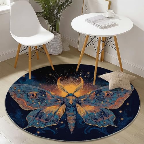 Rund Teppich 180 cm Exotisch Motte Sternenlicht Teppiche Plüsch Flauschig Weich Teppich Waschbar Modern Wohnzimmer Schlafzimmer Kinderzimmer Dekorative Küche Fußmatte Blau Rund Teppich 180 cm Exotisch Motte Sternenlicht Teppiche Plüsch Flauschig Weich Teppich Waschbar Modern Wohnzimmer Schlafzimmer Kinderzimmer Dekorative Küche Fußmatte Blau von Generic