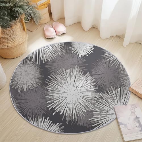 Rund Teppich 180 cm Minimalistisch Radiale Textur Sternform Teppiche Plüsch Flauschig Weich Teppich Waschbar Modern Wohnzimmer Schlafzimmer Kinderzimmer Dekorative Küche Fußmatte Grau Rund Teppich 180 cm Minimalistisch Radiale Textur Sternform Teppiche Plüsch Flauschig Weich Teppich Waschbar Modern Wohnzimmer Schlafzimmer Kinderzimmer Dekorative Küche Fußmatte Grau von Generic