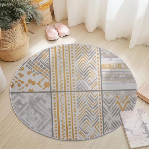 Rund Teppich 180 cm Modern Geometrisch Linien Geometrie Teppiche Plüsch Flauschig Weich Teppich Waschbar Modern Wohnzimmer Schlafzimmer Kinderzimmer Dekorative Küche Fußmatte Gelb Rund Teppich 180 cm Modern Geometrisch Linien Geometrie Teppiche Plüsch Flauschig Weich Teppich Waschbar Modern Wohnzimmer Schlafzimmer Kinderzimmer Dekorative Küche Fußmatte Gelb von Generic