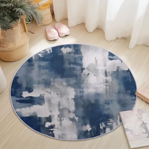 Rund Teppich 180 cm Modern Tuschemalerei Farbblöcke Teppiche Plüsch Flauschig Weich Teppich Waschbar Modern Wohnzimmer Schlafzimmer Kinderzimmer Dekorative Küche Fußmatte Blau Rund Teppich 180 cm Modern Tuschemalerei Farbblöcke Teppiche Plüsch Flauschig Weich Teppich Waschbar Modern Wohnzimmer Schlafzimmer Kinderzimmer Dekorative Küche Fußmatte Blau von Generic