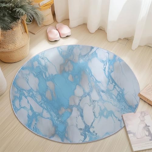 Rund Teppich 180 cm Moderner Luxus Marmor Textur Teppiche Plüsch Flauschig Weich Teppich Waschbar Modern Wohnzimmer Schlafzimmer Kinderzimmer Dekorative Küche Fußmatte Blau Rund Teppich 180 cm Moderner Luxus Marmor Textur Teppiche Plüsch Flauschig Weich Teppich Waschbar Modern Wohnzimmer Schlafzimmer Kinderzimmer Dekorative Küche Fußmatte Blau von Generic