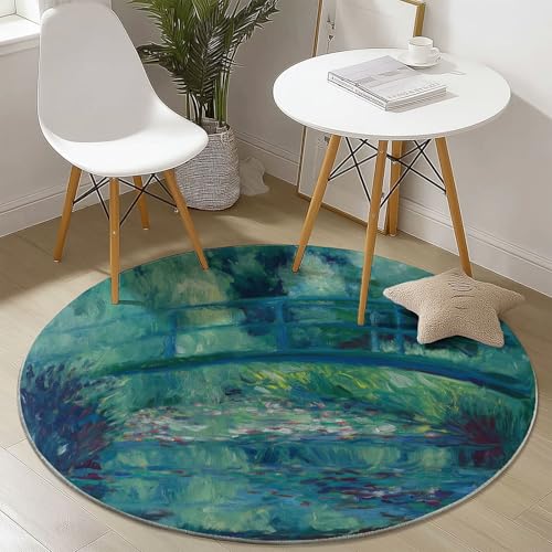 Rund Teppich 180 cm Natur Teich Bogenbrücke Teppiche Plüsch Flauschig Weich Teppich Waschbar Modern Wohnzimmer Schlafzimmer Kinderzimmer Dekorative Küche Fußmatte Grün Rund Teppich 180 cm Natur Teich Bogenbrücke Teppiche Plüsch Flauschig Weich Teppich Waschbar Modern Wohnzimmer Schlafzimmer Kinderzimmer Dekorative Küche Fußmatte Grün von Generic