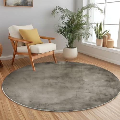 Rund Teppich 90 cm Industrieller Stil Zement Alt Teppiche Plüsch Flauschig Weich Teppich Waschbar Modern Wohnzimmer Schlafzimmer Kinderzimmer Dekorative Küche Fußmatte Grau Rund Teppich 90 cm Industrieller Stil Zement Alt Teppiche Plüsch Flauschig Weich Teppich Waschbar Modern Wohnzimmer Schlafzimmer Kinderzimmer Dekorative Küche Fußmatte Grau von Generic