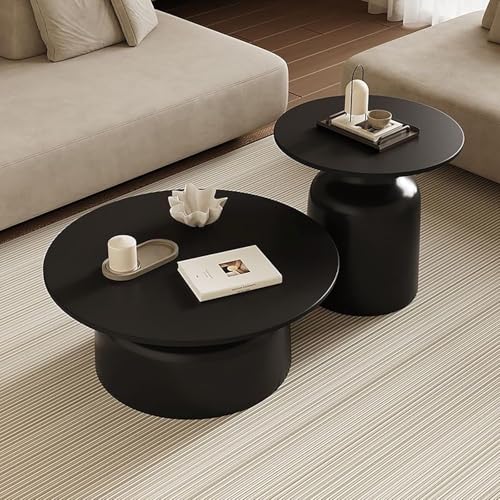Runde Couchtische Für Das Wohnzimmer Modernes Holz Nesting Couchtisch Set Kleiner Couchtisch Heimmöbel Teetische Niedriger Tisch Bodentisch Für Esszimmer Tee Zuhause, Black Runde Couchtische Für Das Wohnzimmer Modernes Holz Nesting Couchtisch Set Kleiner Couchtisch Heimmöbel Teetische Niedriger Tisch Bodentisch Für Esszimmer Tee Zuhause, Black von Generic