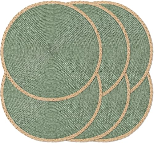 Runde Geflochtene Tischsets Set Mit 8 Tischsets 15 Zoll Waschbar Hitzebeständig Für Esstisch rutschfeste Tischsets Für Den Innen- Und Außenbereich Für Thanksgiv, Green Thin Edge, 6 pcs Runde Geflochtene Tischsets Set Mit 8 Tischsets 15 Zoll Waschbar Hitzebeständig Für Esstisch rutschfeste Tischsets Für Den Innen- Und Außenbereich Für Thanksgiv, Green Thin Edge, 6 pcs von Generic