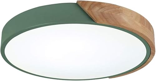 Runde Macaron Deckenleuchte Kinderzimmer Holz Led Deckenleuchte Moderne Innenbeleuchtung Für Jungen Mädchen Schlafzimmer Wohnzimmer Kindergarten, Green-60cm 60w-coldwhite von Generic