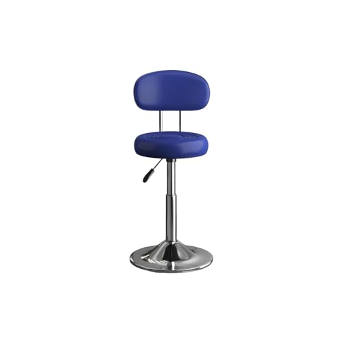 Runde Moderne Barhocker Rückenlehne Pu Lederhöhe Einstellbar 360 Schwenkhocker Für Home Office Kitchen Barbershop Bar Spa Rotierende Zeichnung Bürohocker(Size:klein,Color:Blue) von Generic
