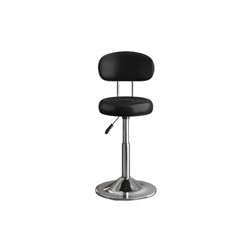 Runde Moderne Barhocker Rückenlehne Pu Lederhöhe Einstellbar 360 Schwenkhocker Für Home Office Kitchen Barbershop Bar Spa Rotierende Zeichnung Bürohocker(Size:klein,Color:schwarz) von Generic