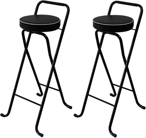Runde Pu-gepolsterte Bar 2er-Set, Frühstückshochstuhl Für Erwachsene, Küchenarbeitsplatte In Höhe Mit Rückenlehnen, Black, 75cm/30in Runde Pu-gepolsterte Bar 2er-Set, Frühstückshochstuhl Für Erwachsene, Küchenarbeitsplatte In Höhe Mit Rückenlehnen, Black, 75cm/30in von Generic