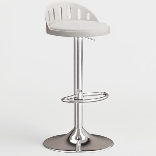 Runde Stuhl Sitzhöhe aus PU-Leder mit Rückenlehne, Barhocker Outdoor Drehstuhl für Kneipen, Barhocker mit Fußstütze, Hochelastisches Kissen, Ausgehöhltes Design von Generic